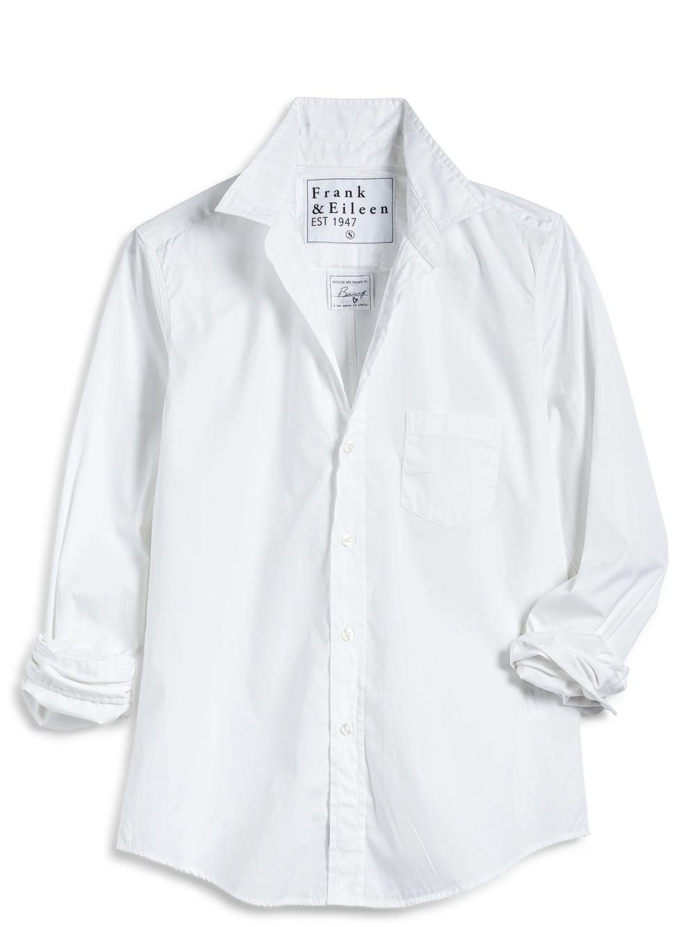 Frank & Eileen White Men’s Long-Sleeve Button Shirt Size XS